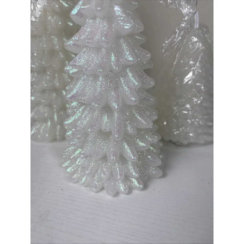 3 LED Flameless Tree Candles Pier 1 Imports Glitter Pearlescent Finish